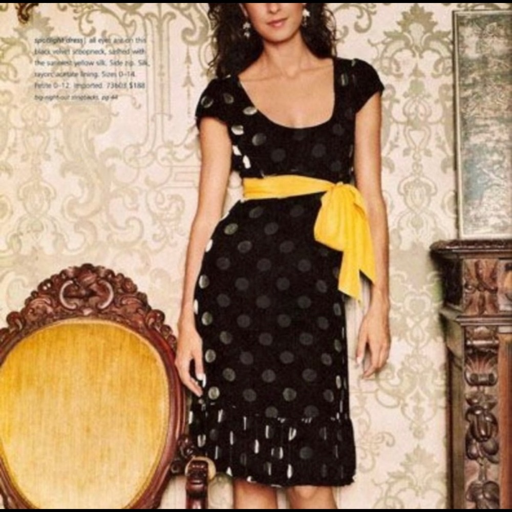 Velvet Polkadot Empire Dress Moulinette Soeurs